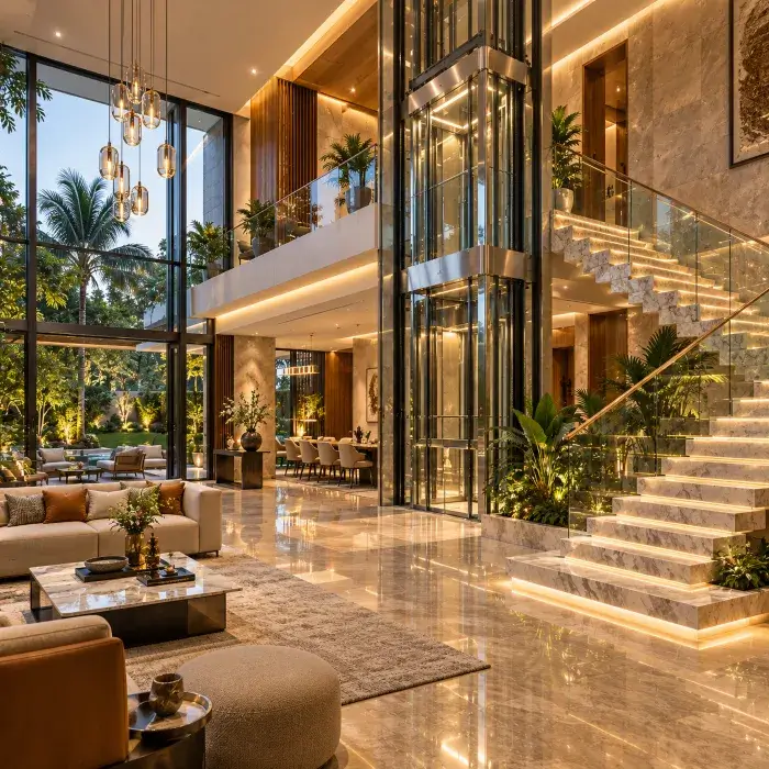Villa elevator installation by Sigma Elevators