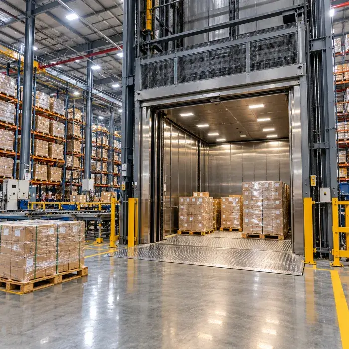 Warehouse elevator installation by Sigma Elevators